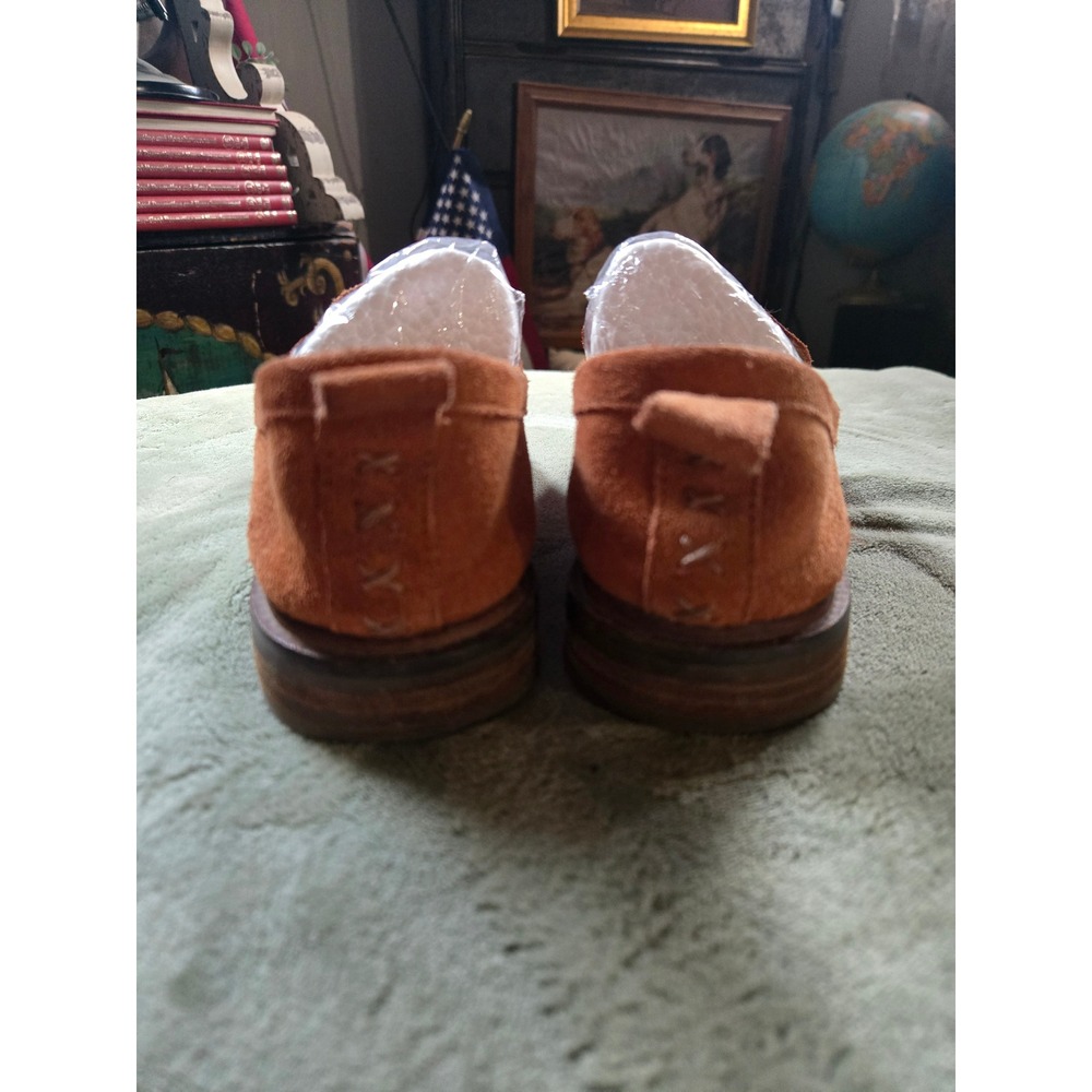 Kelsi Dagger Brooklyn Rust Orange Suede Penny Loafers Womens Size 7 C3851 - Picture 6 of 6
